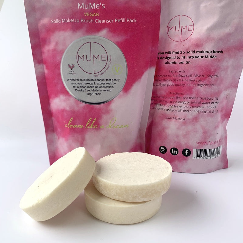 MuMe's VEGAN Solid MakeUp Brush Cleanser refill pack (Last 3)