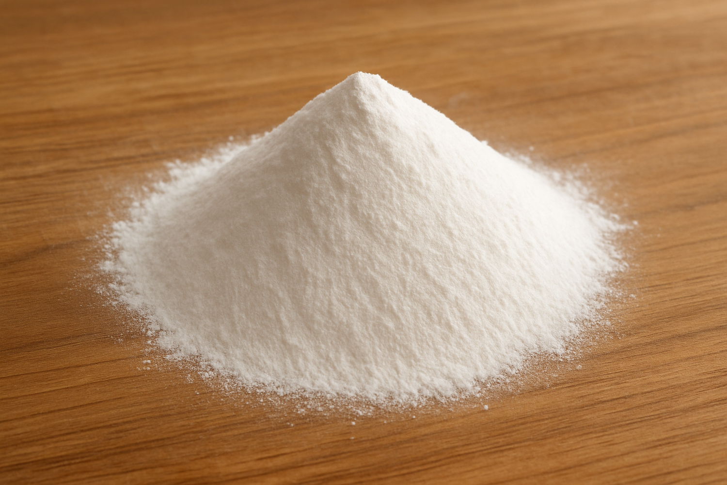 remove the bowl and show the powder heaped on the table